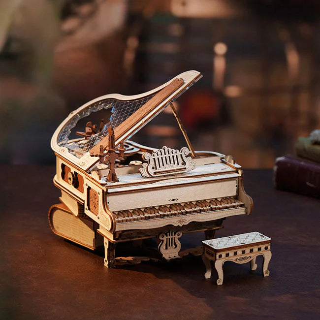 ROKR Magic Piano Mechanical Music Box 3D Wooden Puzzle AMK81