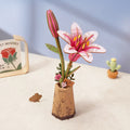 Rowood Pink Lily (TW071) - DIY Flower 3D Wooden Puzzle