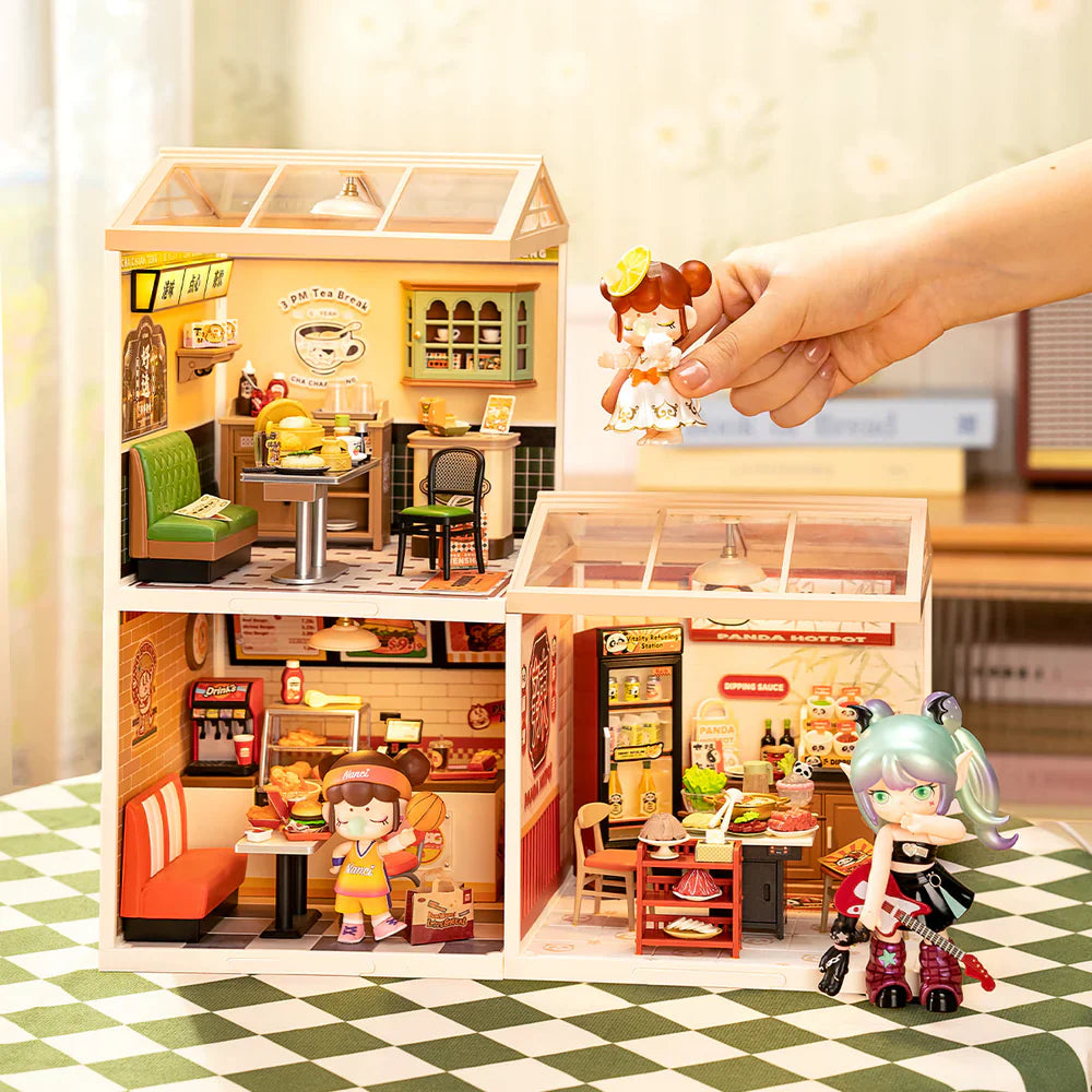 Robotime Rolife Hong Kong Bites Cafe Super Creator Miniature House