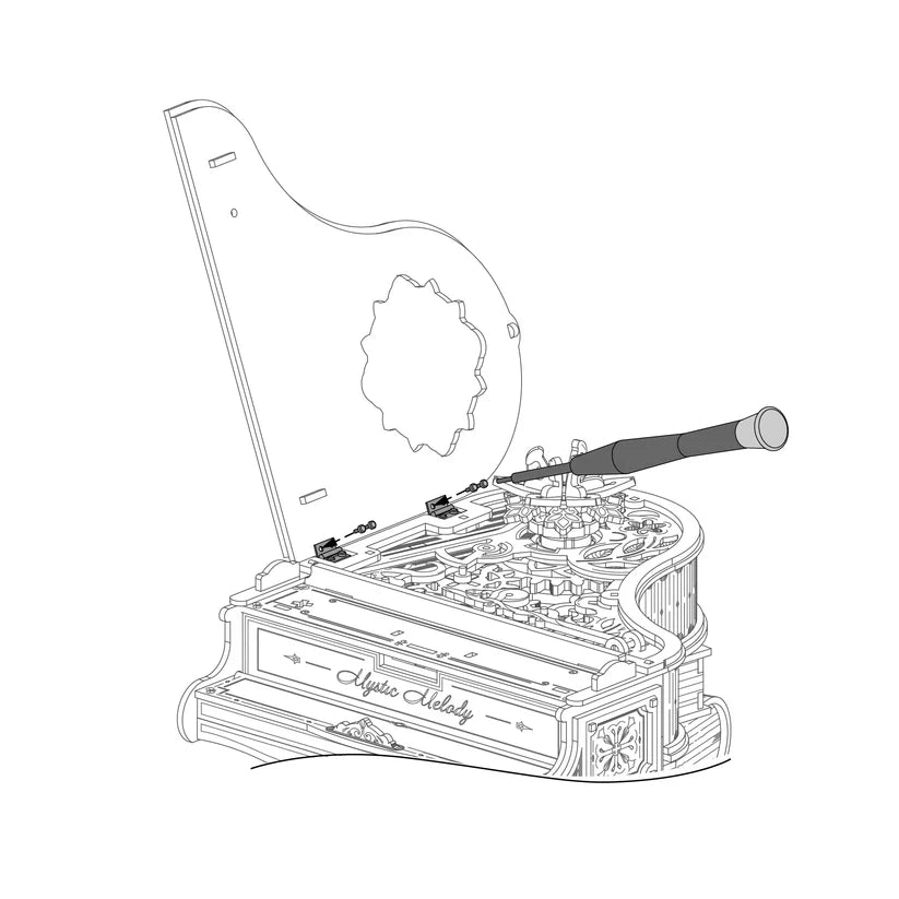 ROKR Magic Piano Mechanical Music Box 3D Wooden Puzzle AMK81