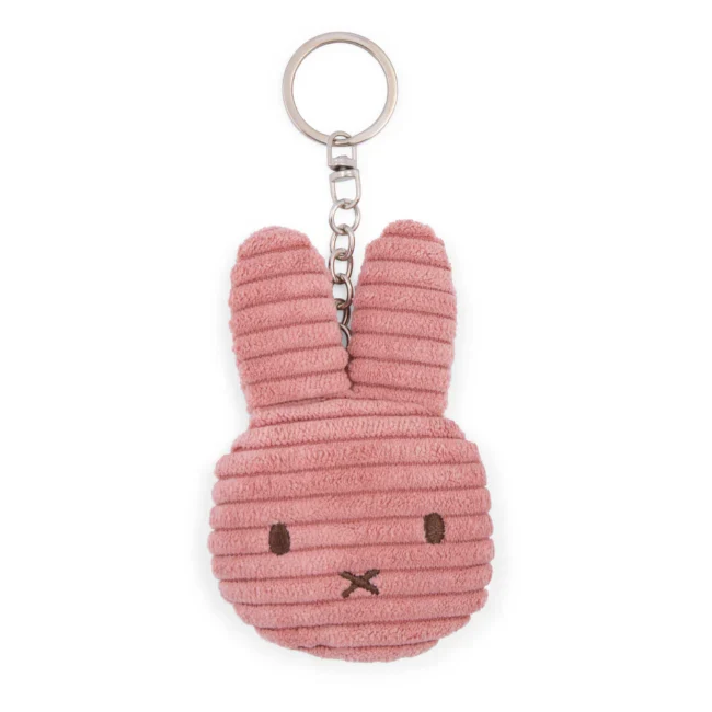 Bon Ton Toys - Miffy Flat Eco Corduroy Dusty Rose Keychain