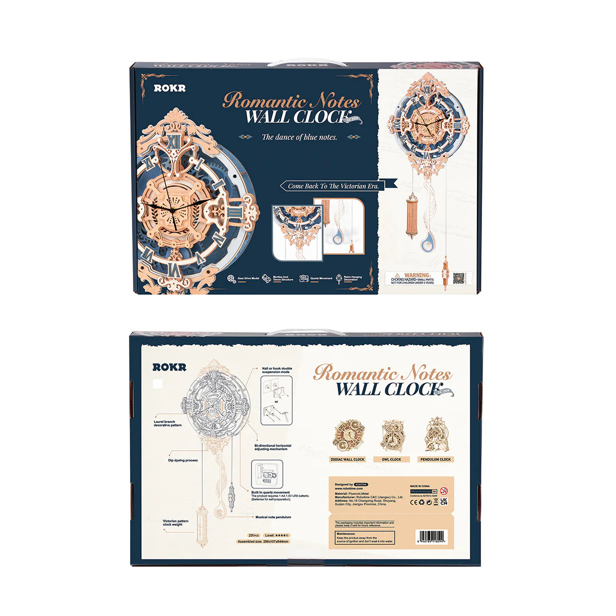 ROKR Romantic Note Wall Clock 3D Wooden Puzzle LC701