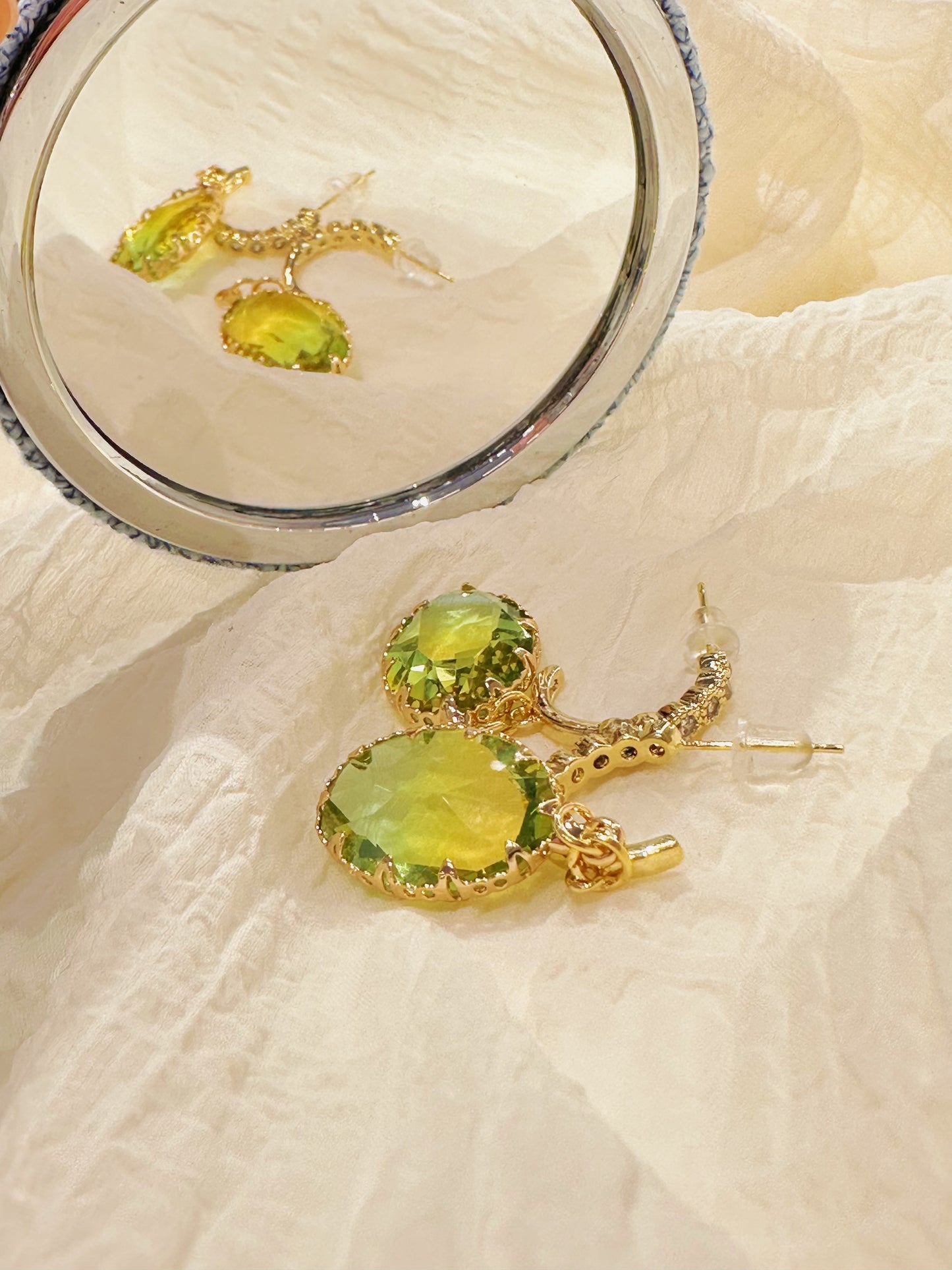 Blue statement Diamante Earrings