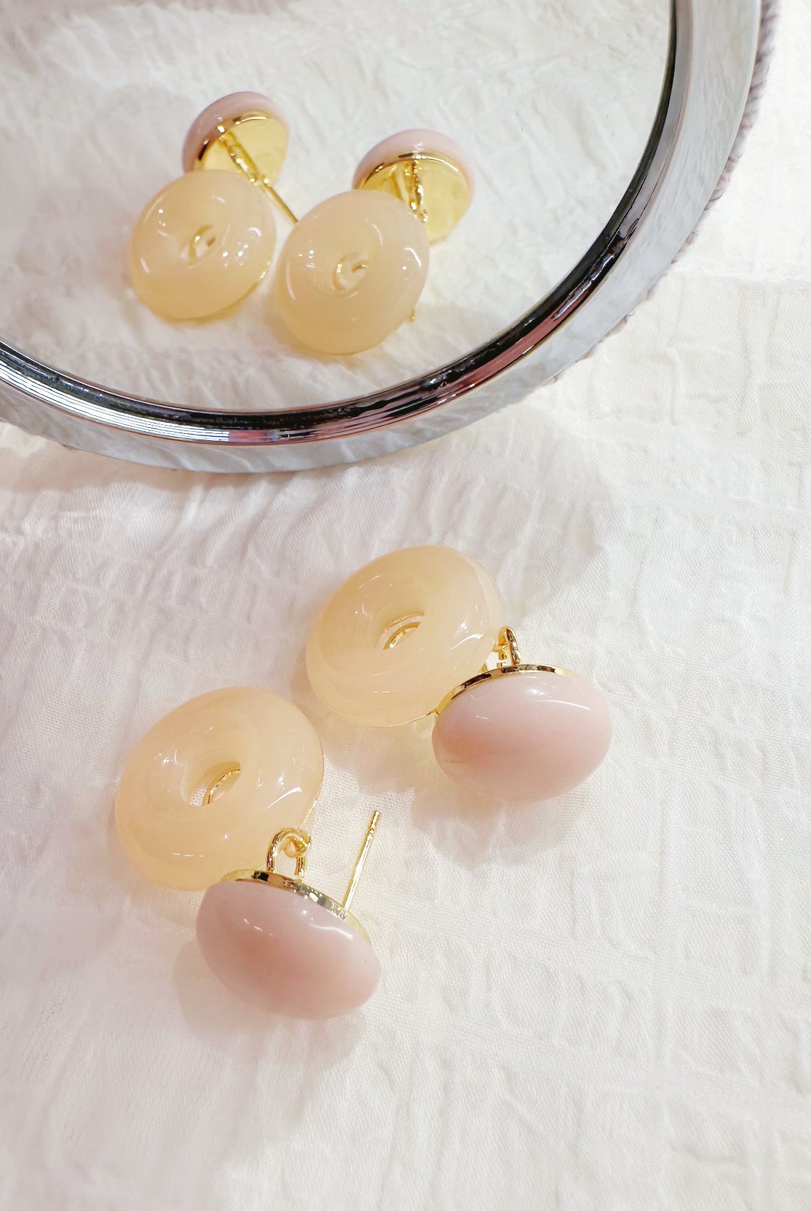 yellow shiny earrings
