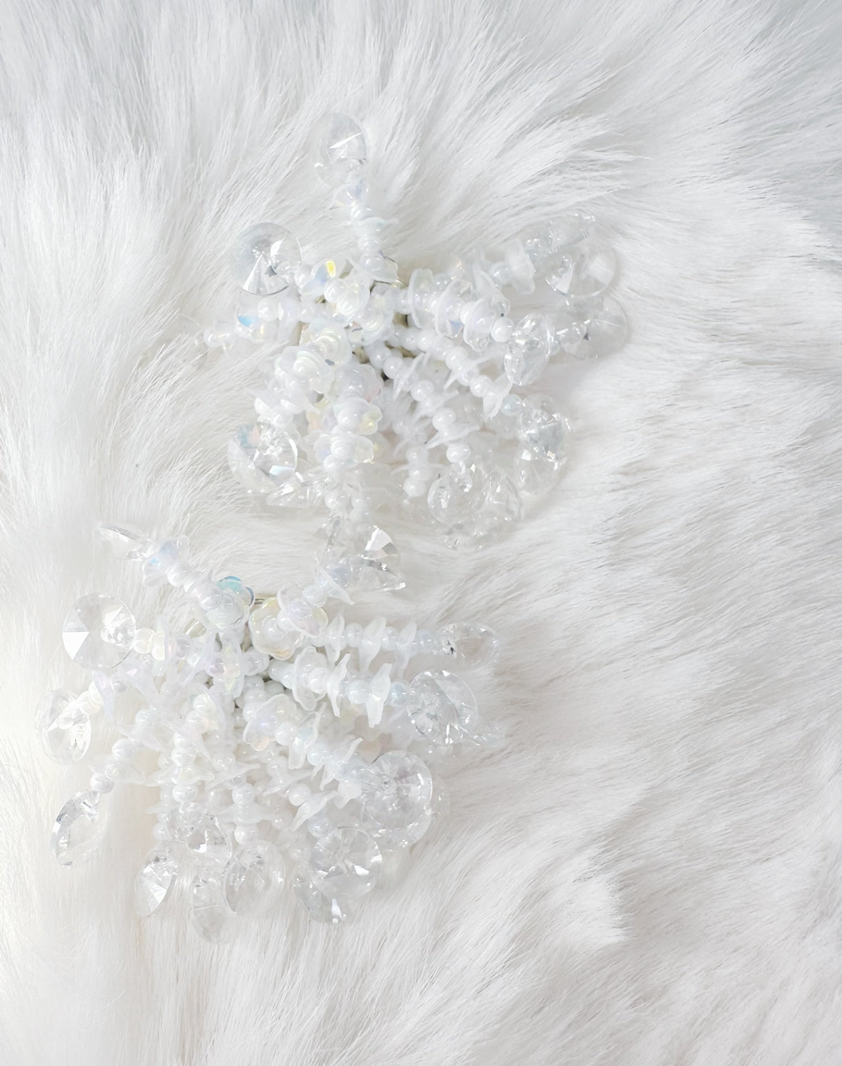 shiny snowflake earrings