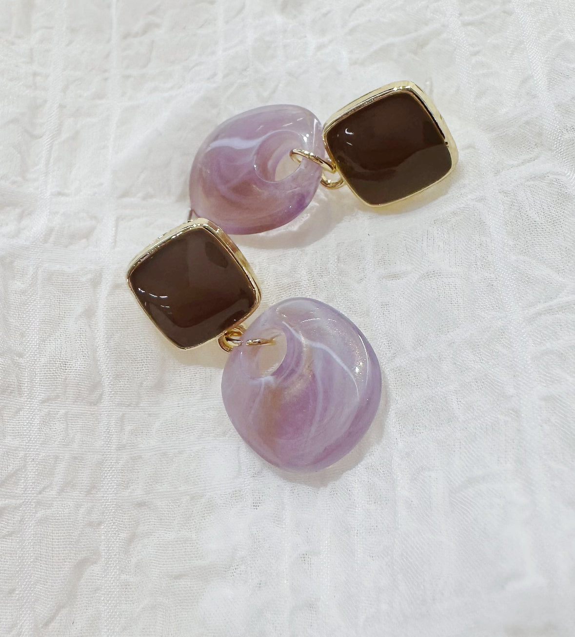 gold pink earrings