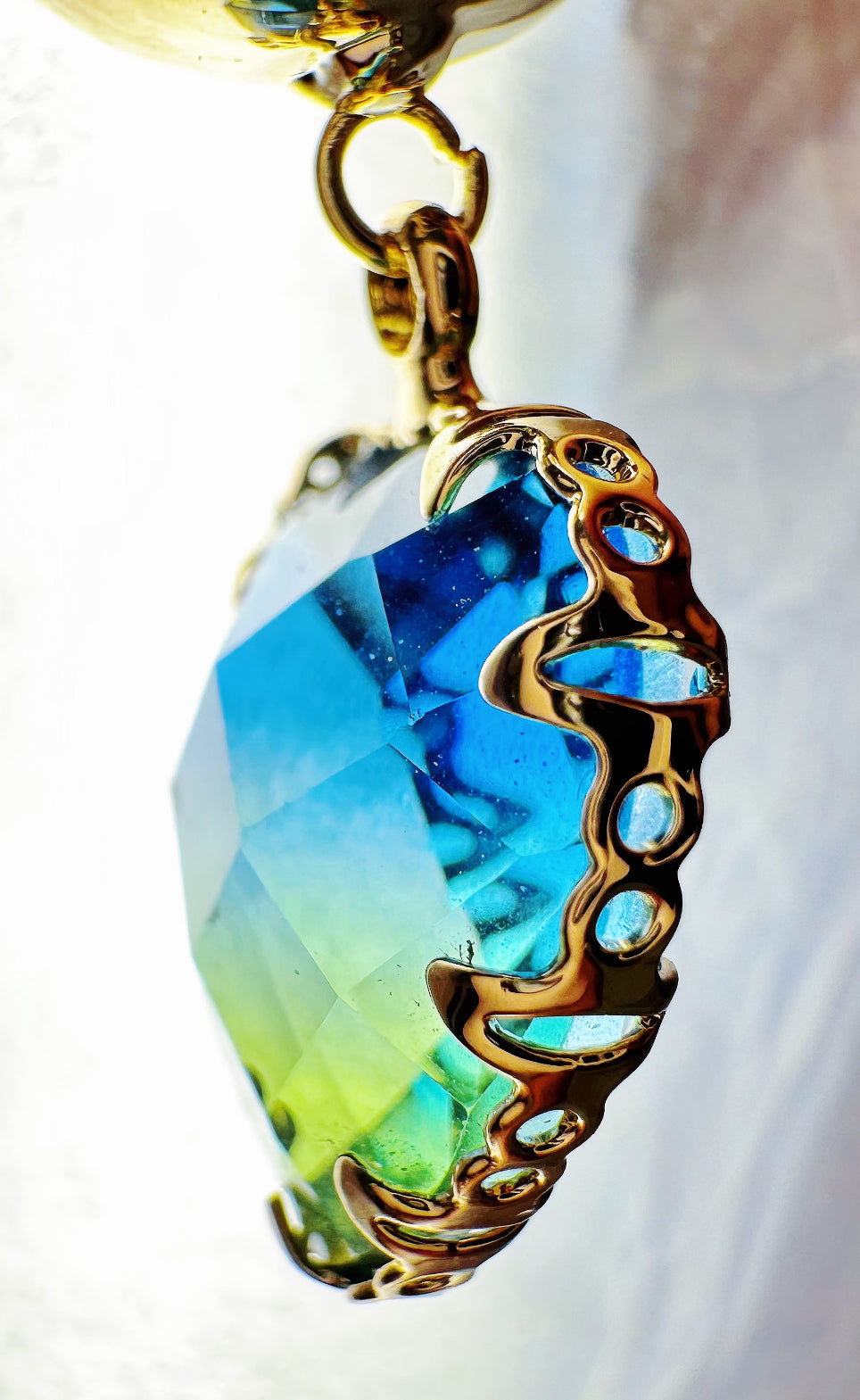 Blue and green gradient earrings