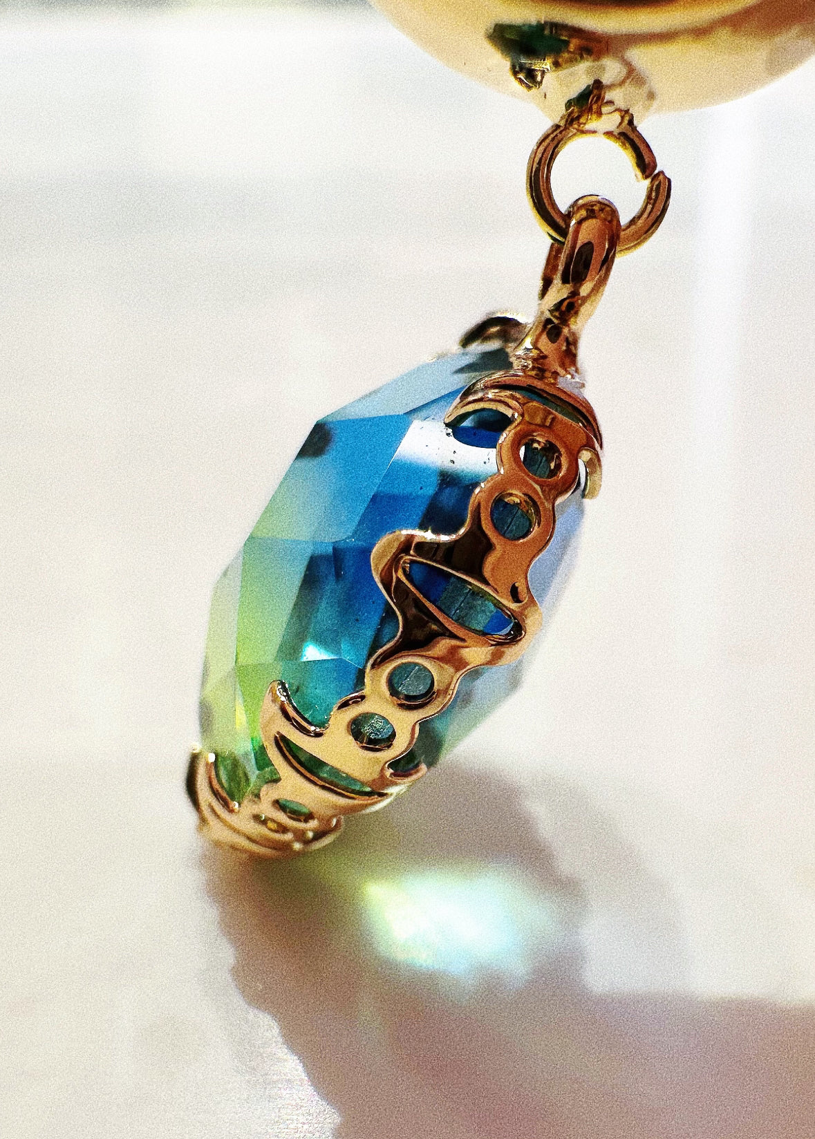 Blue and green gradient earrings