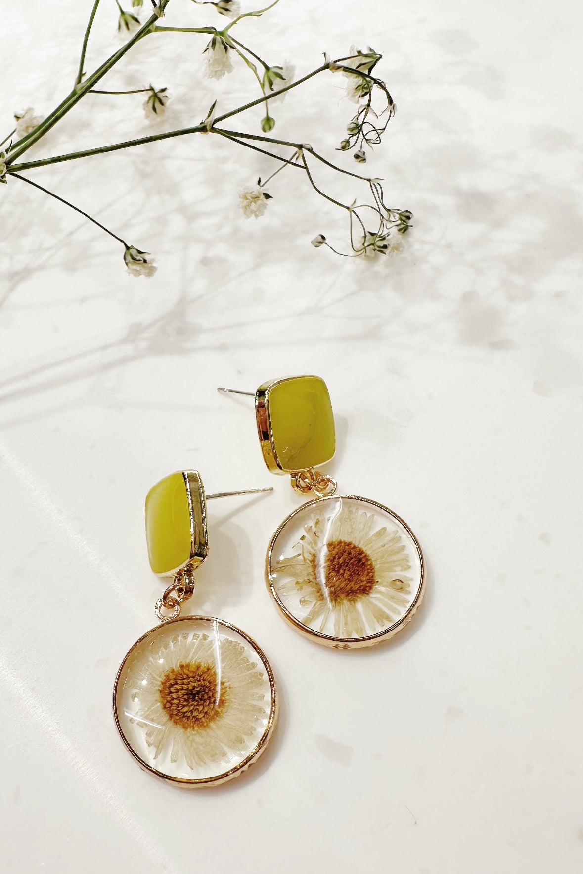 sunflower circle earrings