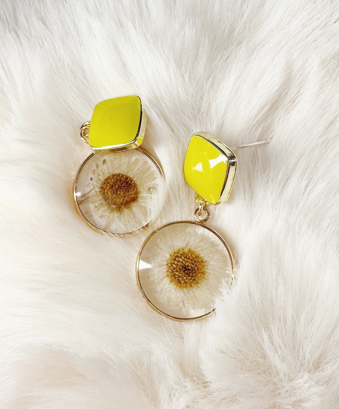 sunflower circle earrings
