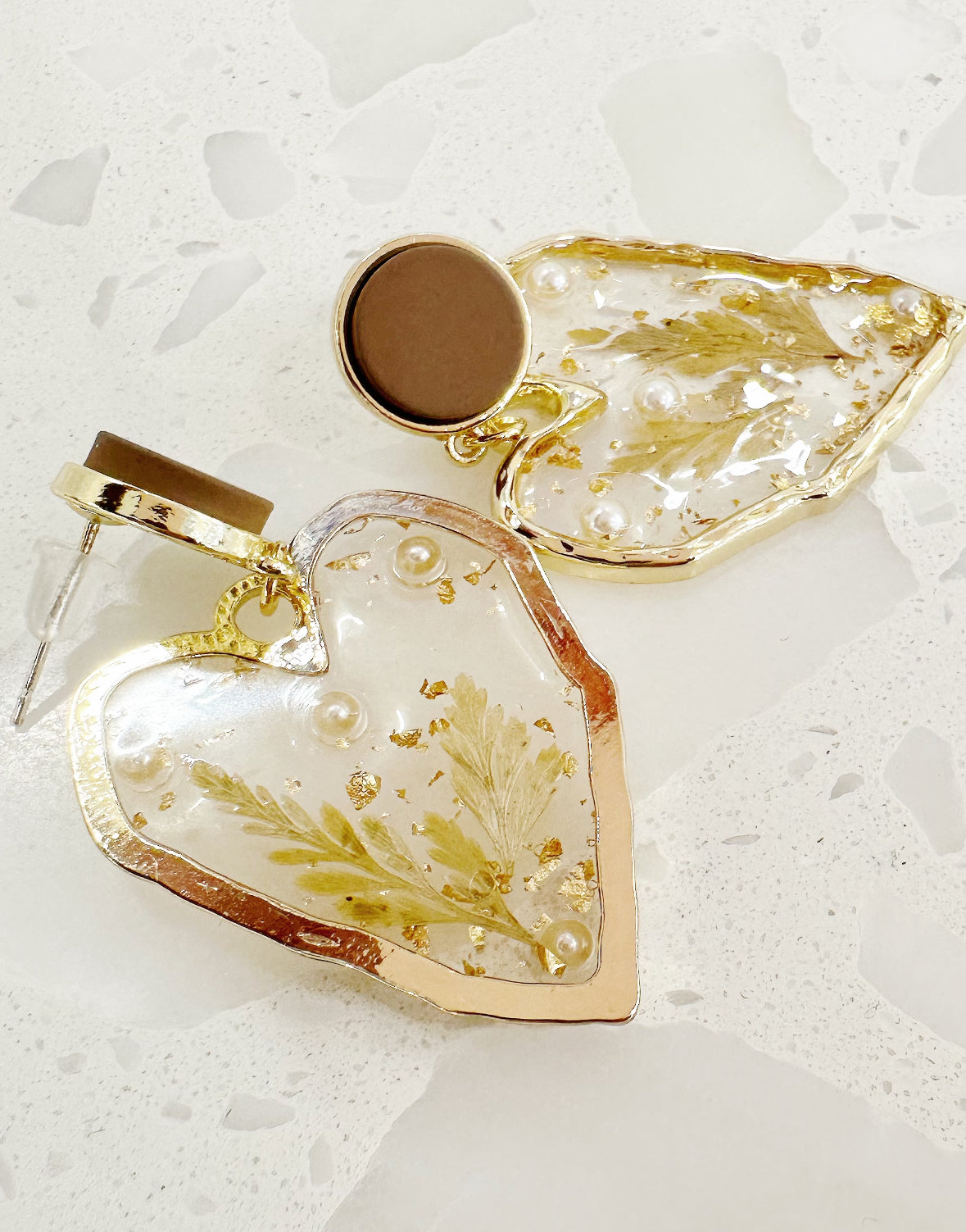 golden filled heart earrings