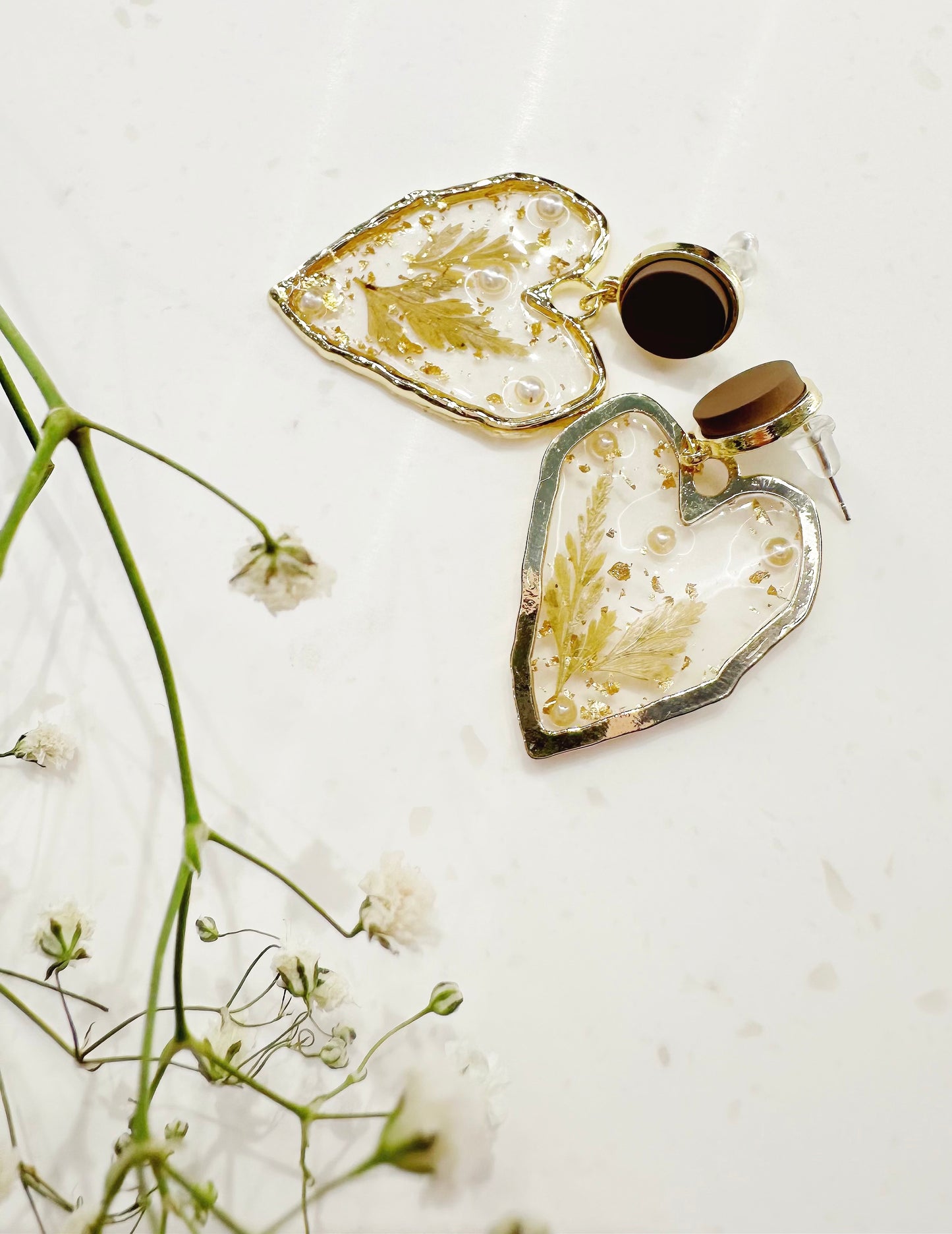 golden filled heart earrings