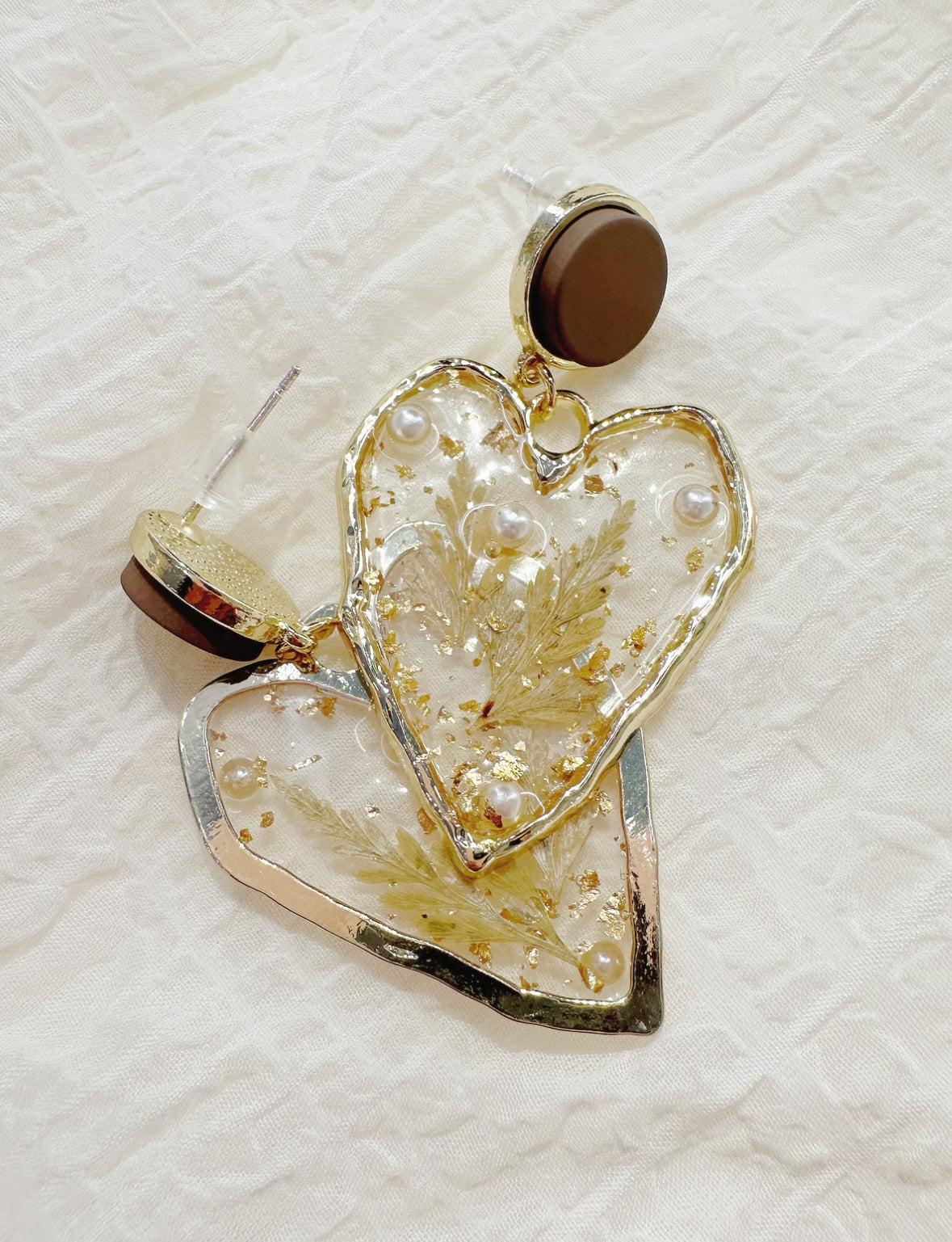 golden filled heart earrings