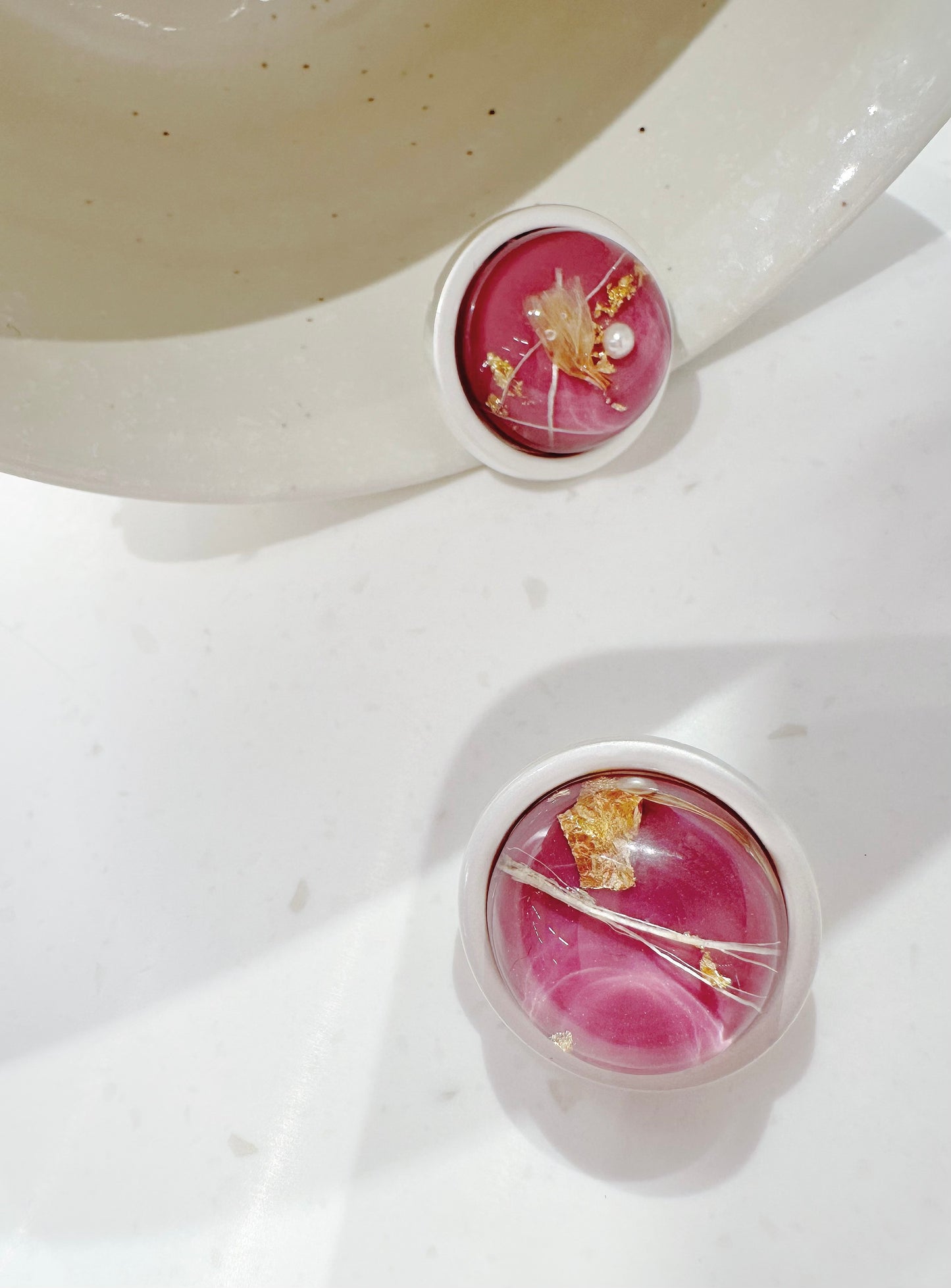 purple gold plated earrings