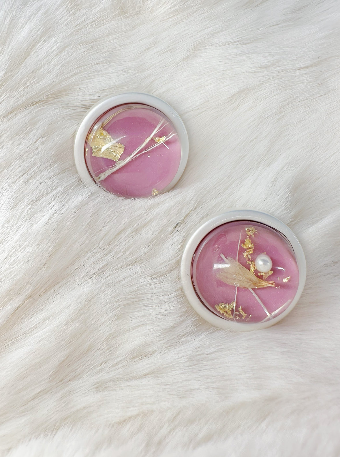 purple gold plated earrings