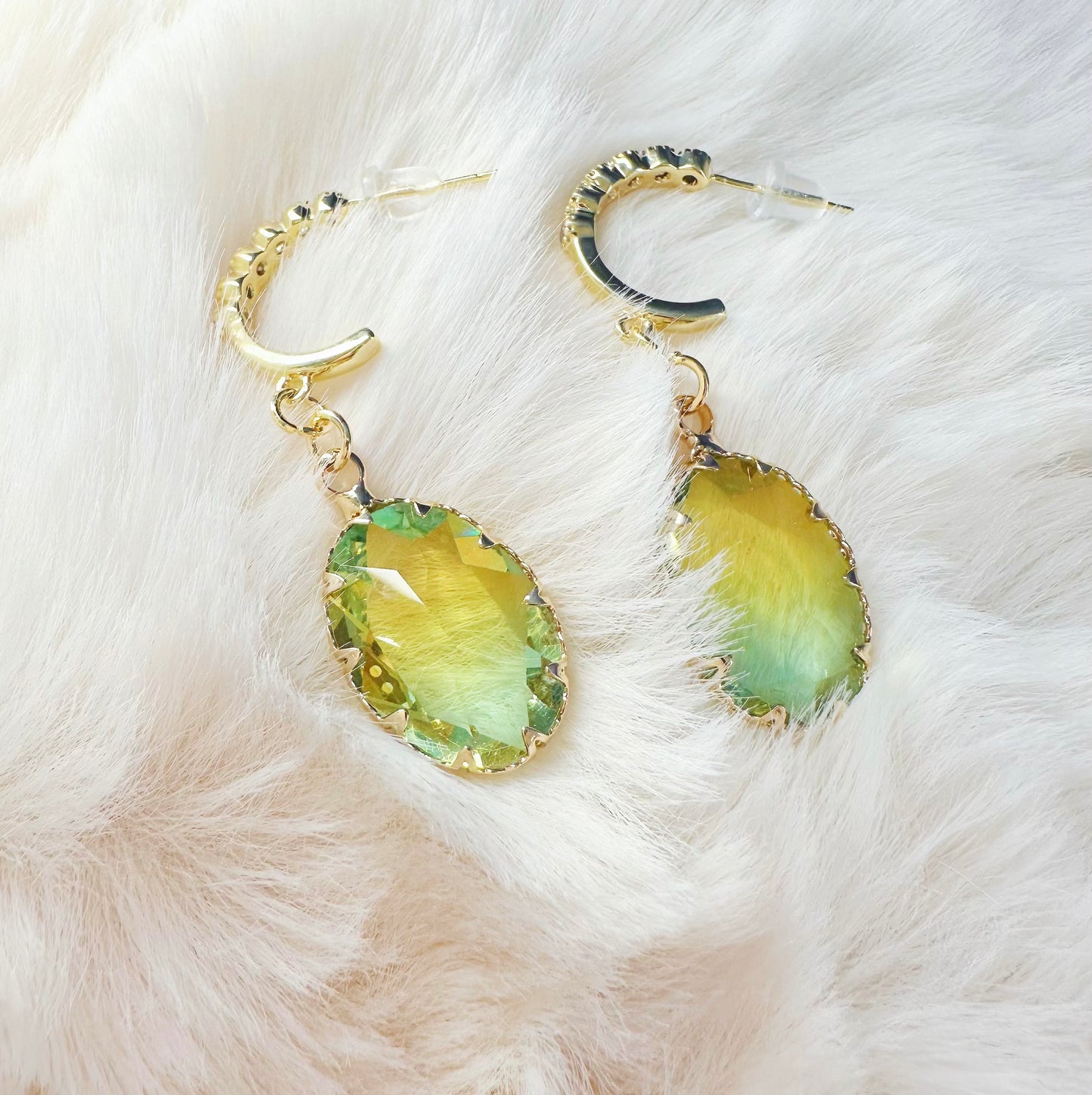 Blue statement Diamante Earrings