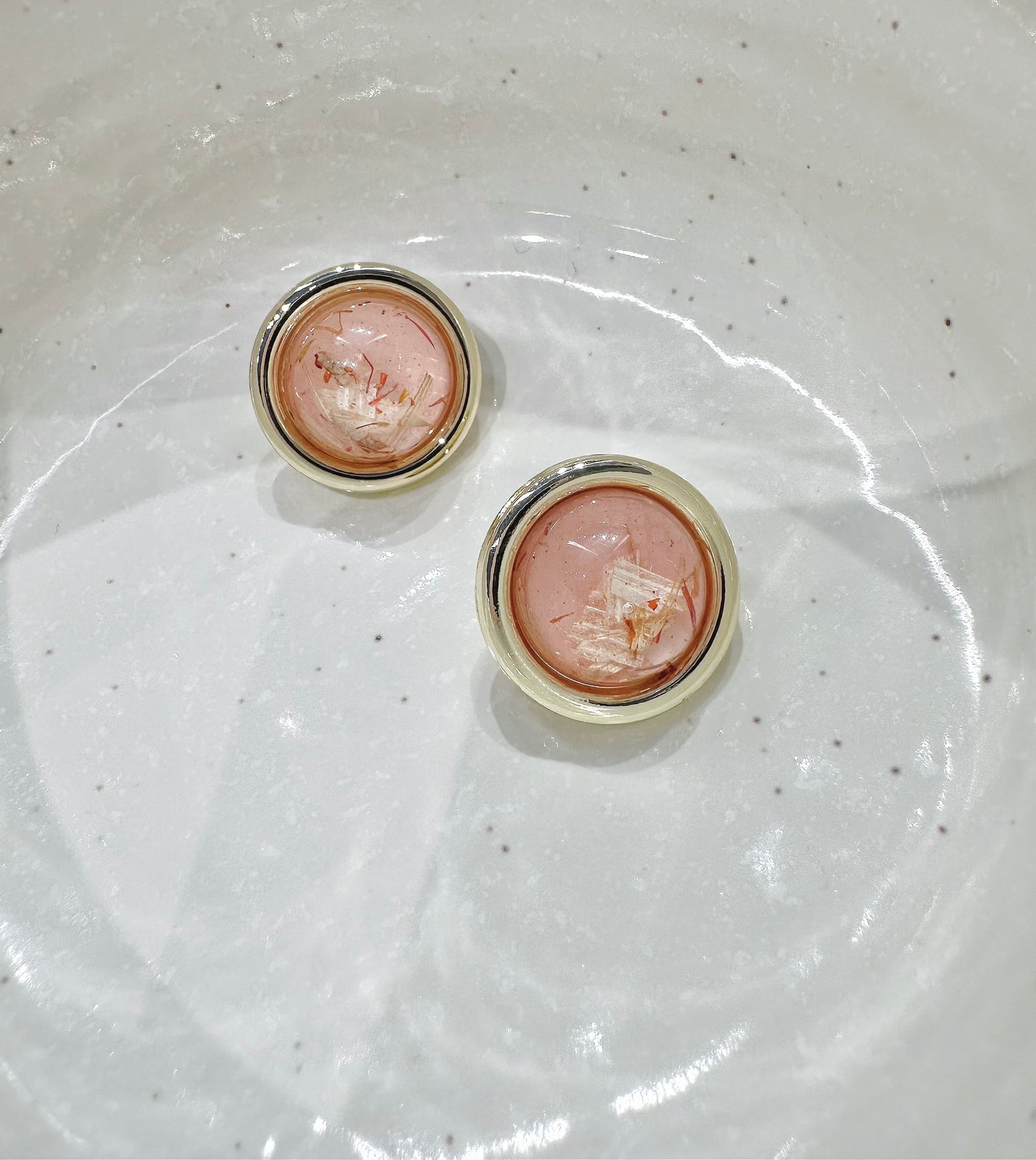 pink gold shard earrings