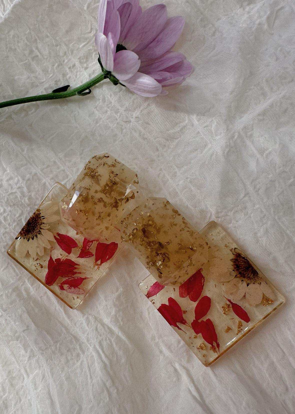 square crystalised earrings