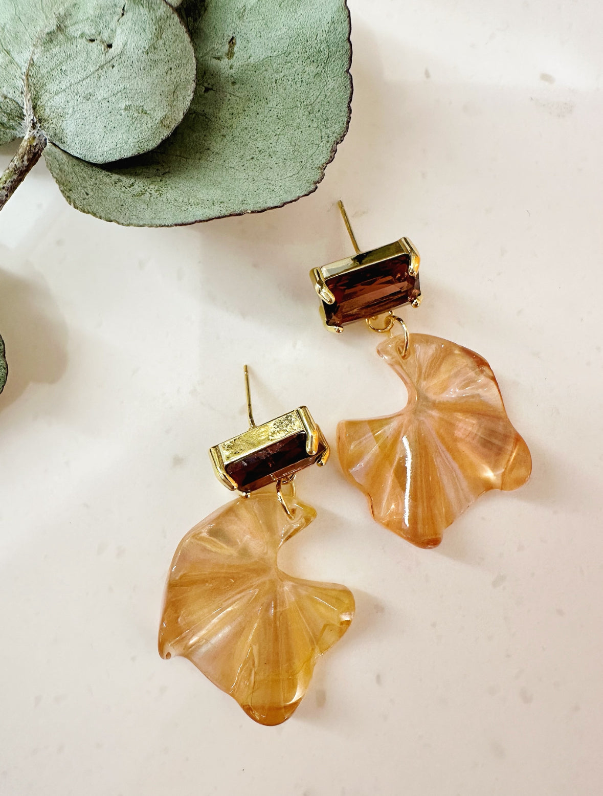 Golden shard earrings