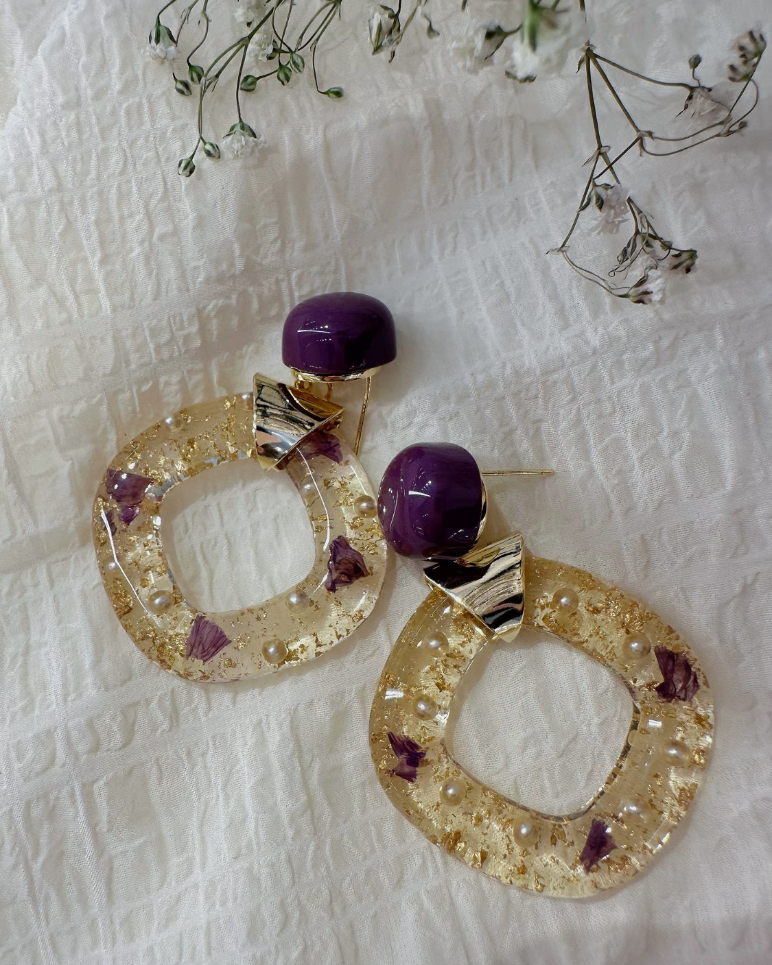 gold leaf earrings