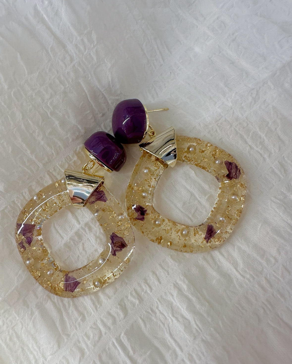 gold leaf earrings