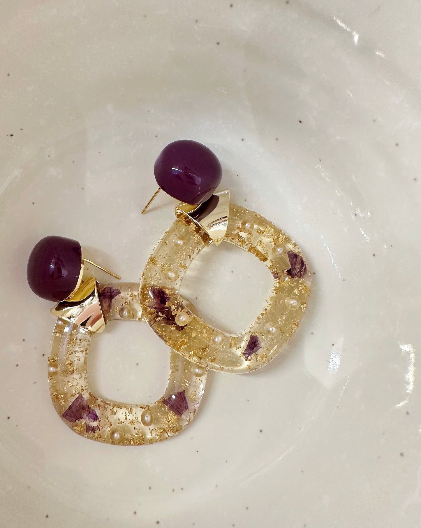 gold leaf earrings