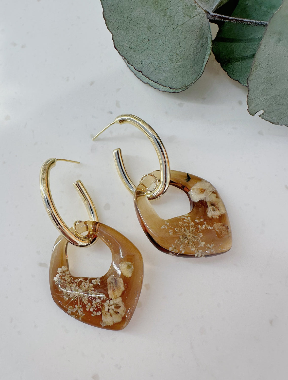 floral hoop earrings