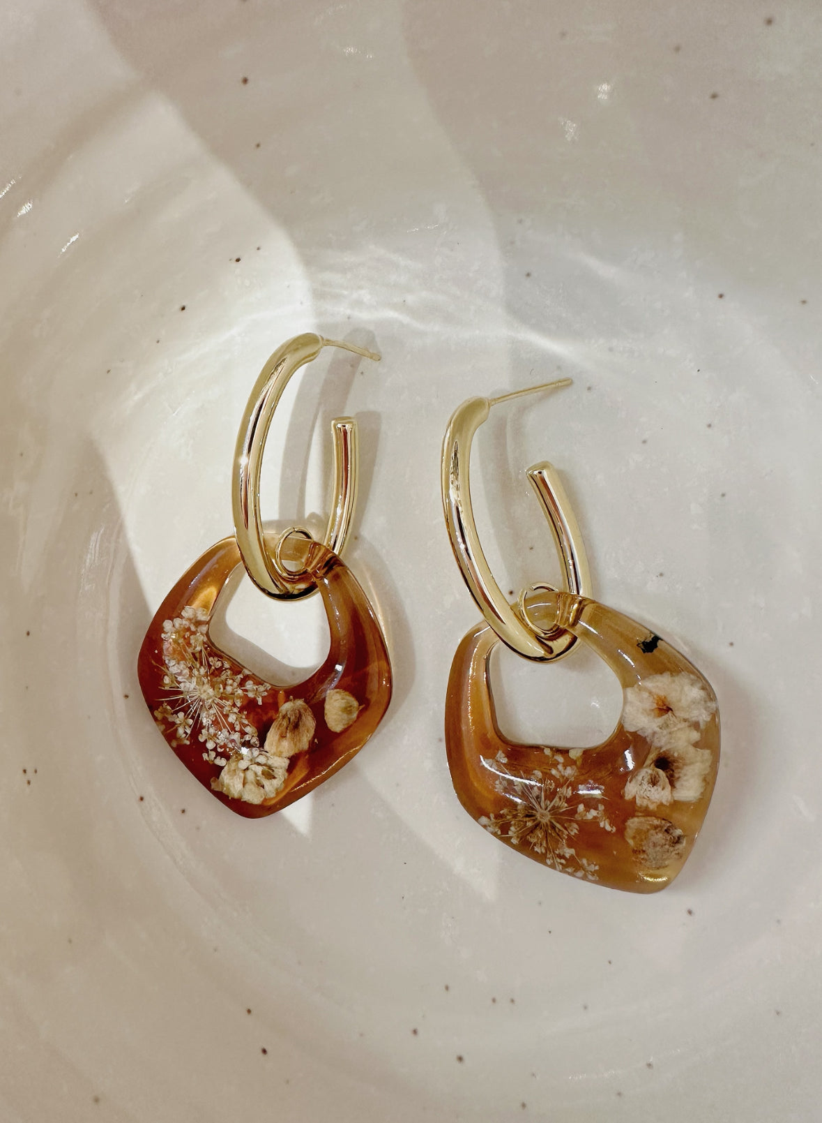 floral hoop earrings