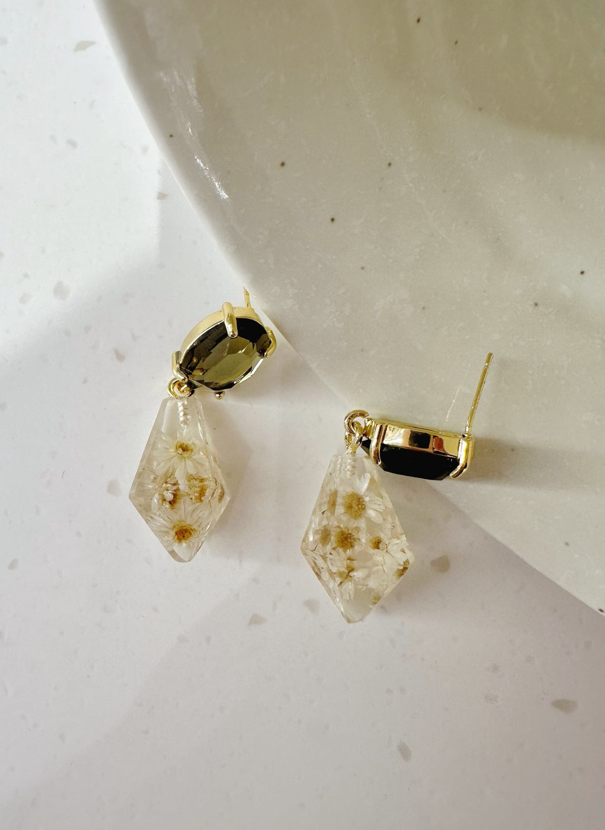 Crystal sunflower drop earrings