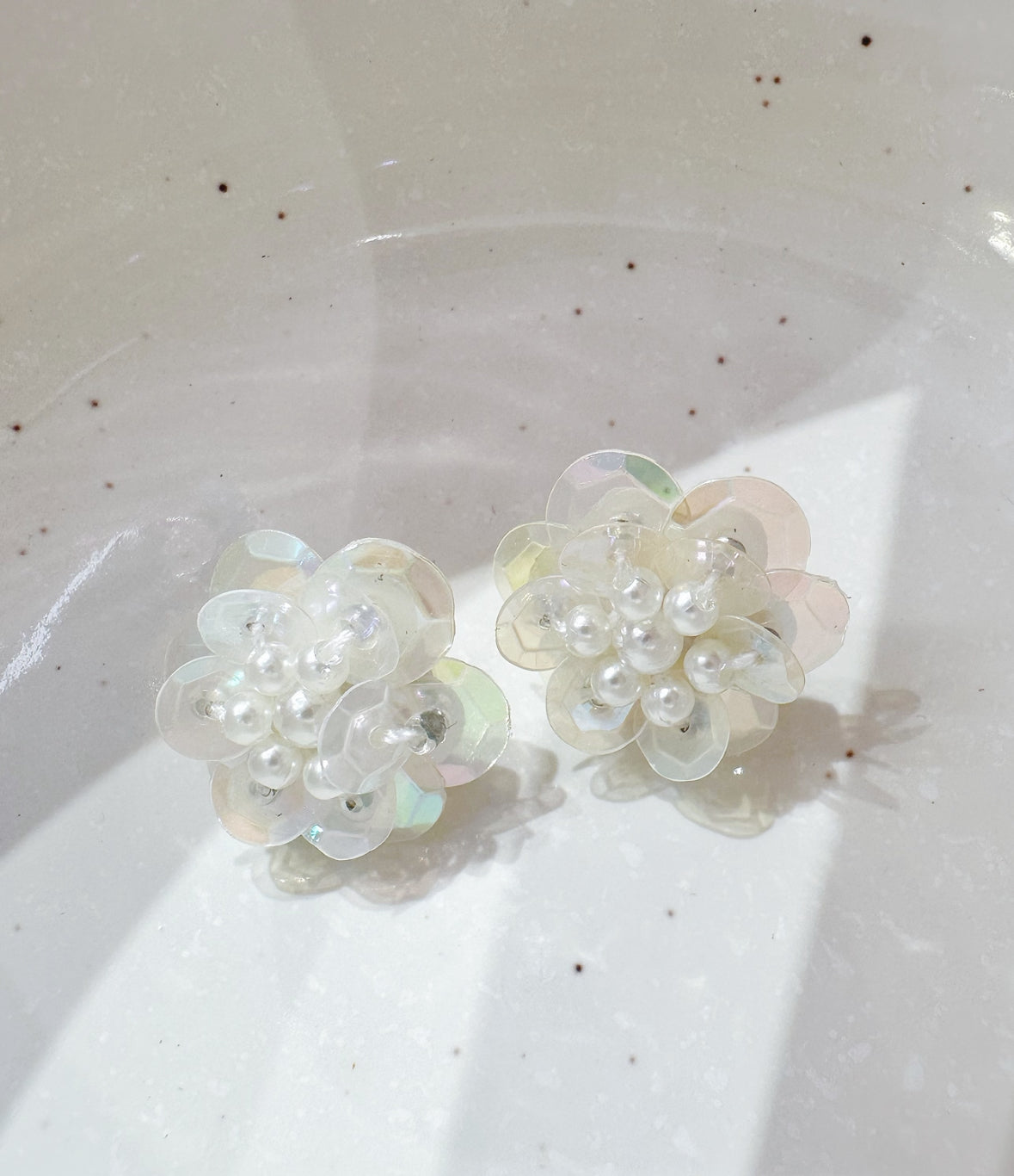 Radiant Pearl Petal Earrings