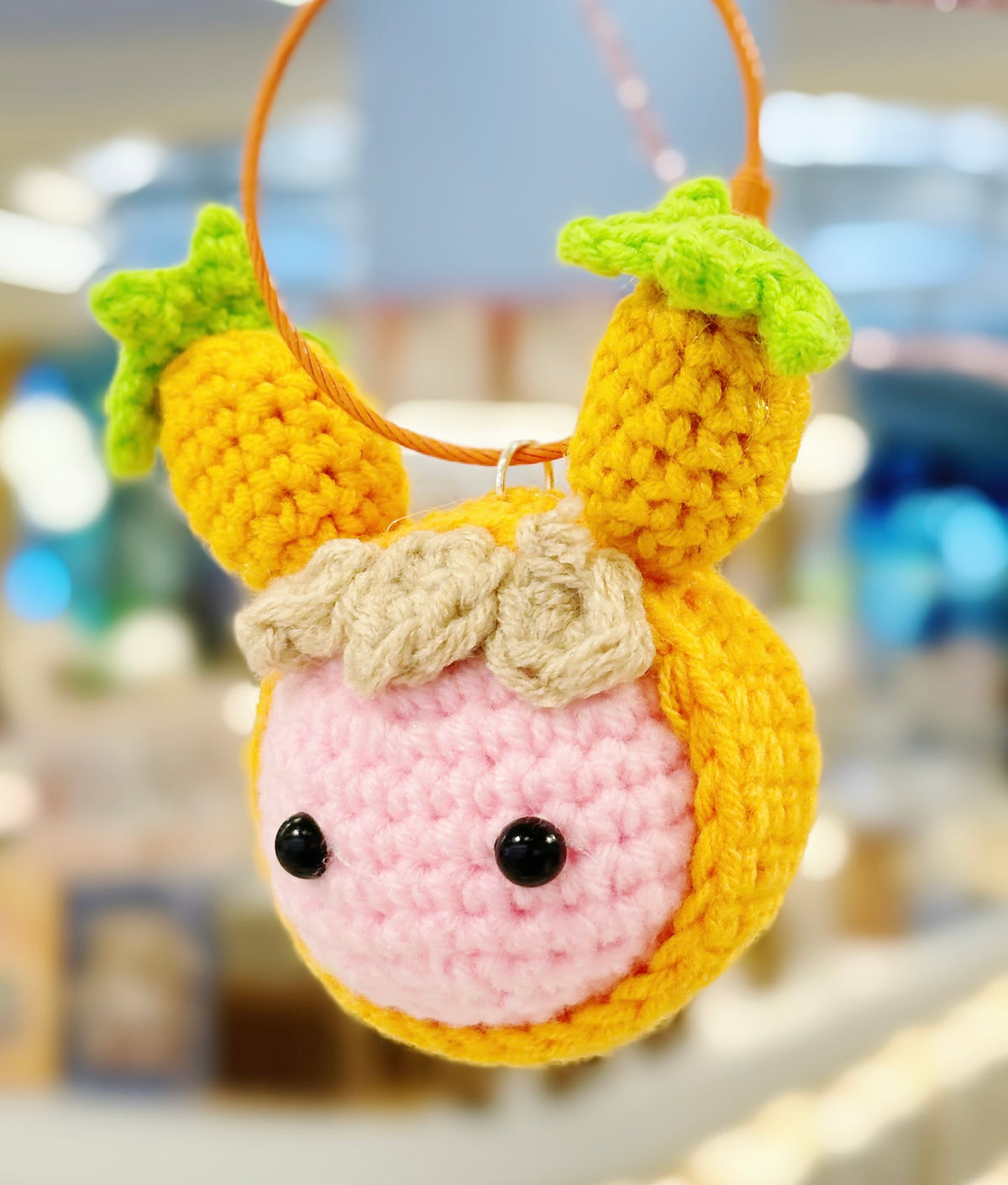 Handmade Knitted Cute Bag Charm With A Bell