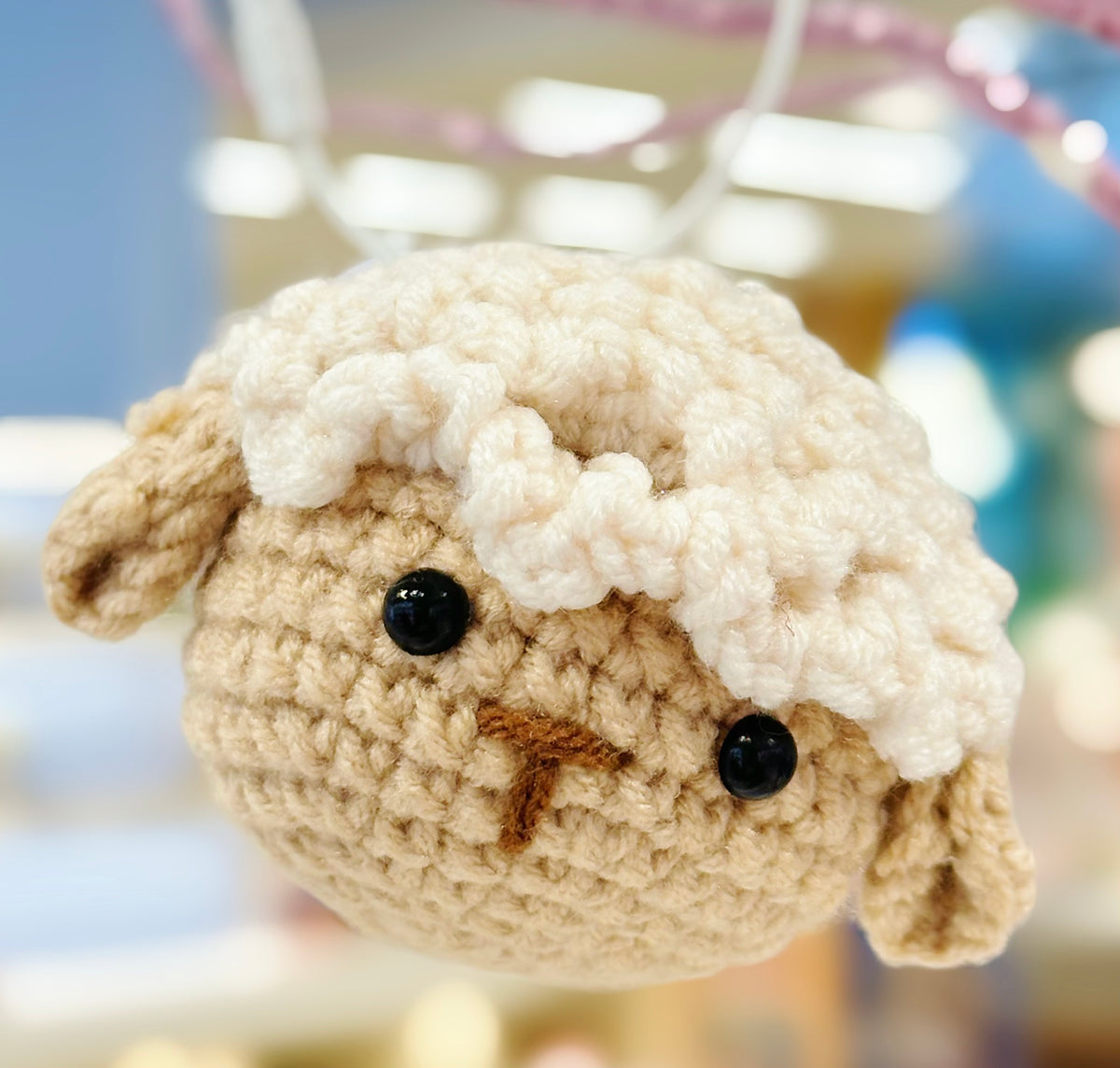 Handmade Knitted Sheep Charm With A Bell