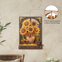 Golden Sunflower (TH002) - Light-Up 3D Wooden Wall Art