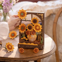 Golden Sunflower (TH002) - Light-Up 3D Wooden Wall Art