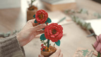 Rowood Red Camellia (TW031) - Wooden Flower 3D Puzzle