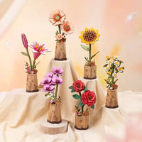 Light Orange Gerbera Daisy (TW111) | DIY Wooden Flower 3D Puzzle