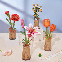 Rowood Pink Lily (TW071) - DIY Flower 3D Wooden Puzzle