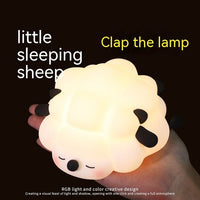 Sleeping Sheep Silicone Lamp at night