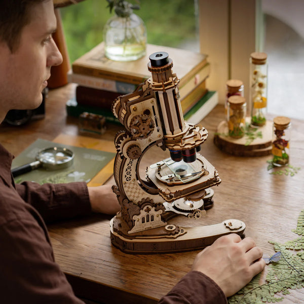 ROKR Microscope Mechanical Wooden 3D Puzzle ST005