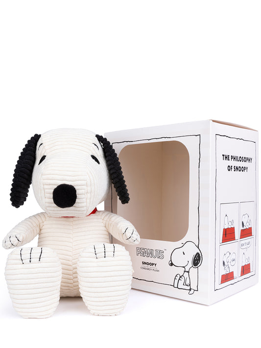 Snoopy Sitting Corduroy Cream in giftbox - 27 cm