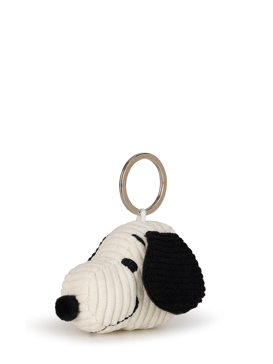 Snoopy Head Corduroy Cream keychain - 4,5 cm