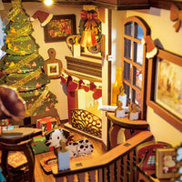 Rolife Christmas Indoor Scene (TGC07) - Warm Light Book Nook Display