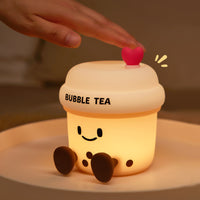 Bubble Tea Night Lamp glowing