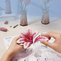 Rowood Pink Lily (TW071) - DIY Flower 3D Wooden Puzzle