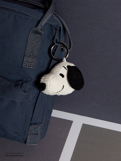 Snoopy Head Corduroy Cream keychain - 4,5 cm