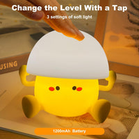 Egg Yolk Silicone Night Lamp glowing