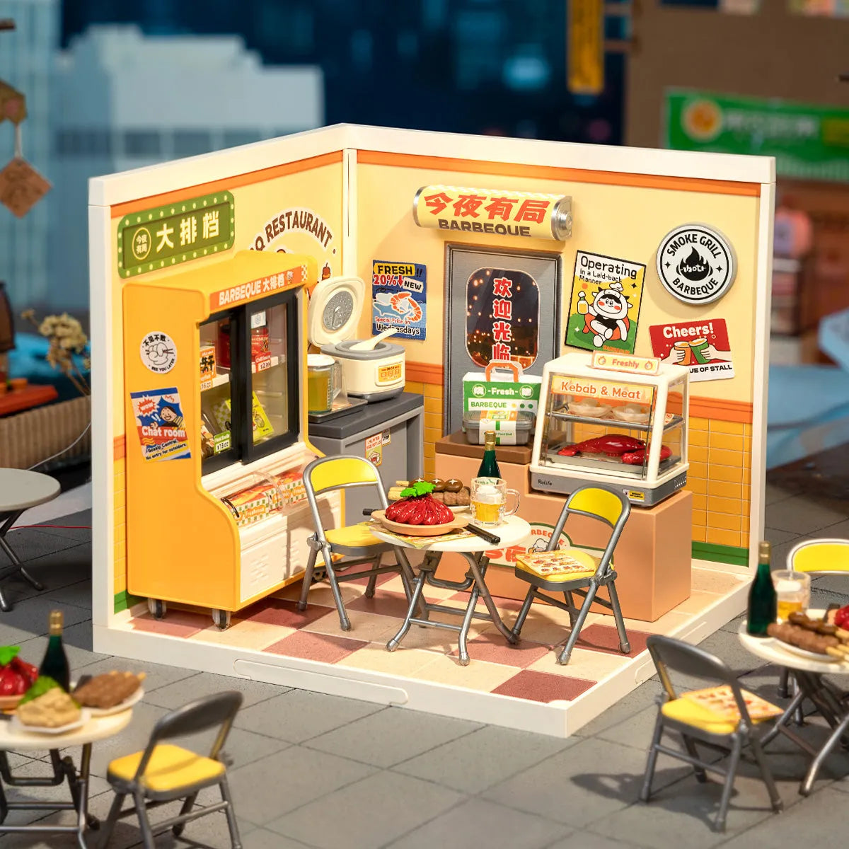 Night Out Food Stall (DW022) - Super Creator Mini Room Kit