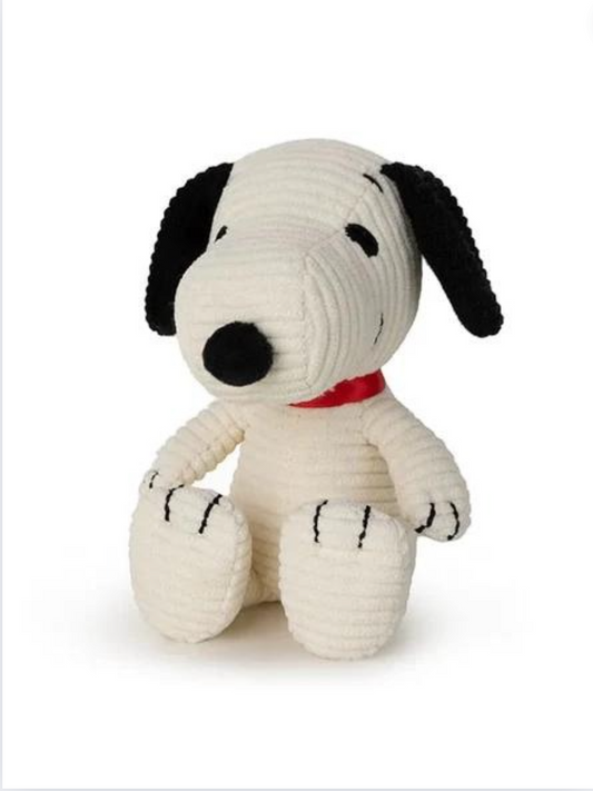 Snoopy Sitting Corduroy Cream in display - 12 cm