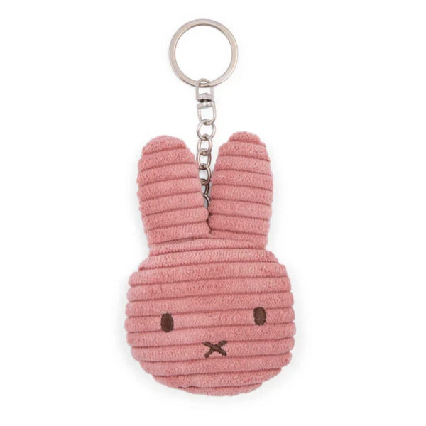 Bon Ton Toys - Miffy Flat Eco Corduroy Dusty Rose Keychain