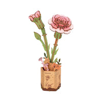 Rowood Pink Carnation DIY Wooden Flower 3D Puzzle TW051